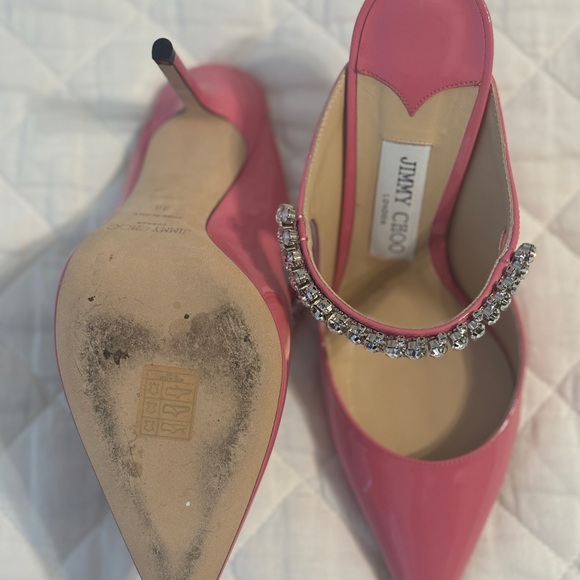Jimmy Choo Bing 100 Candy Pink Leather Heels | Worn Once | Box + Dust Bags - Picture 2 of 7
